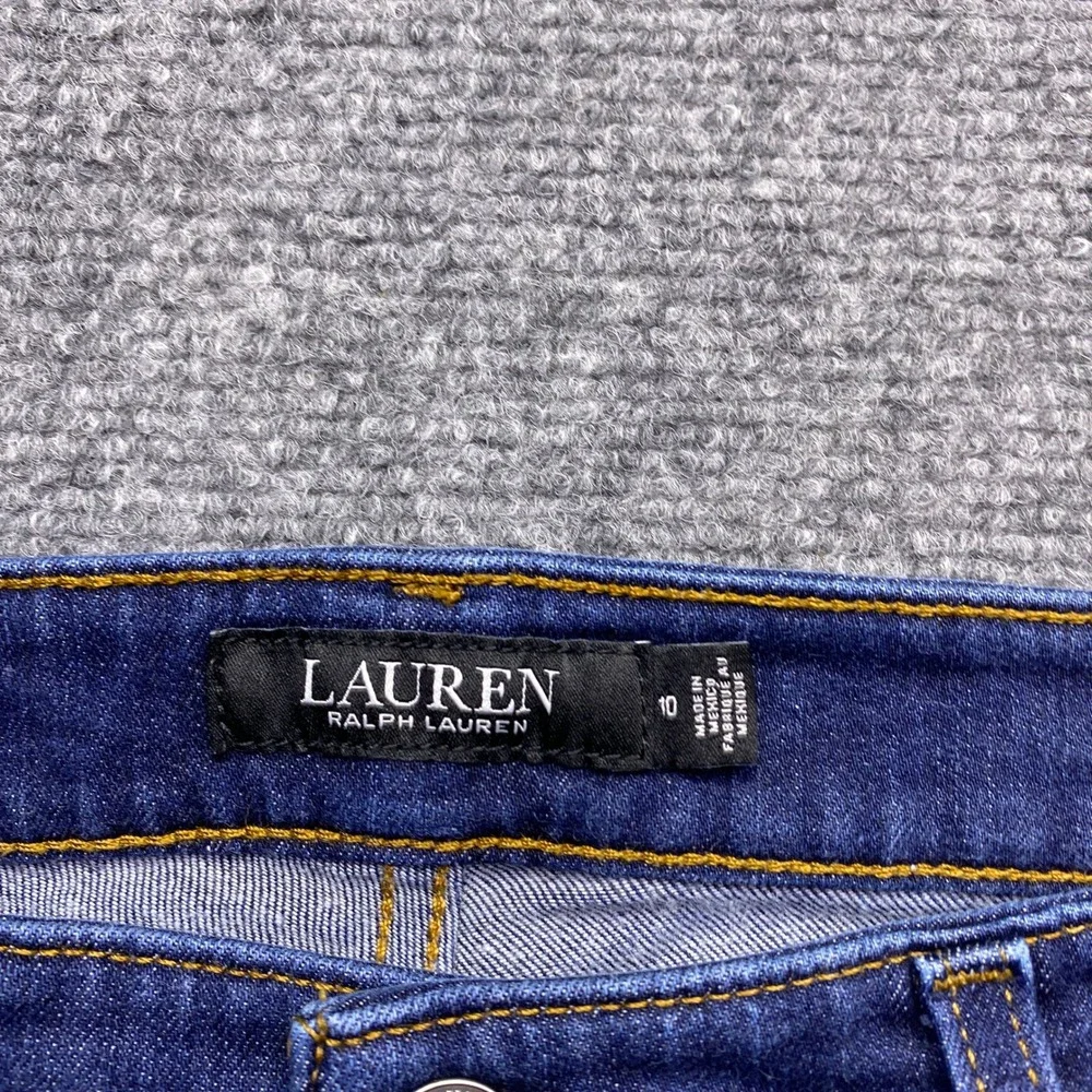 Lauren Ralph Lauren Womens Size 10 Dark Wash Straight Leg Jeans Blue Denim
